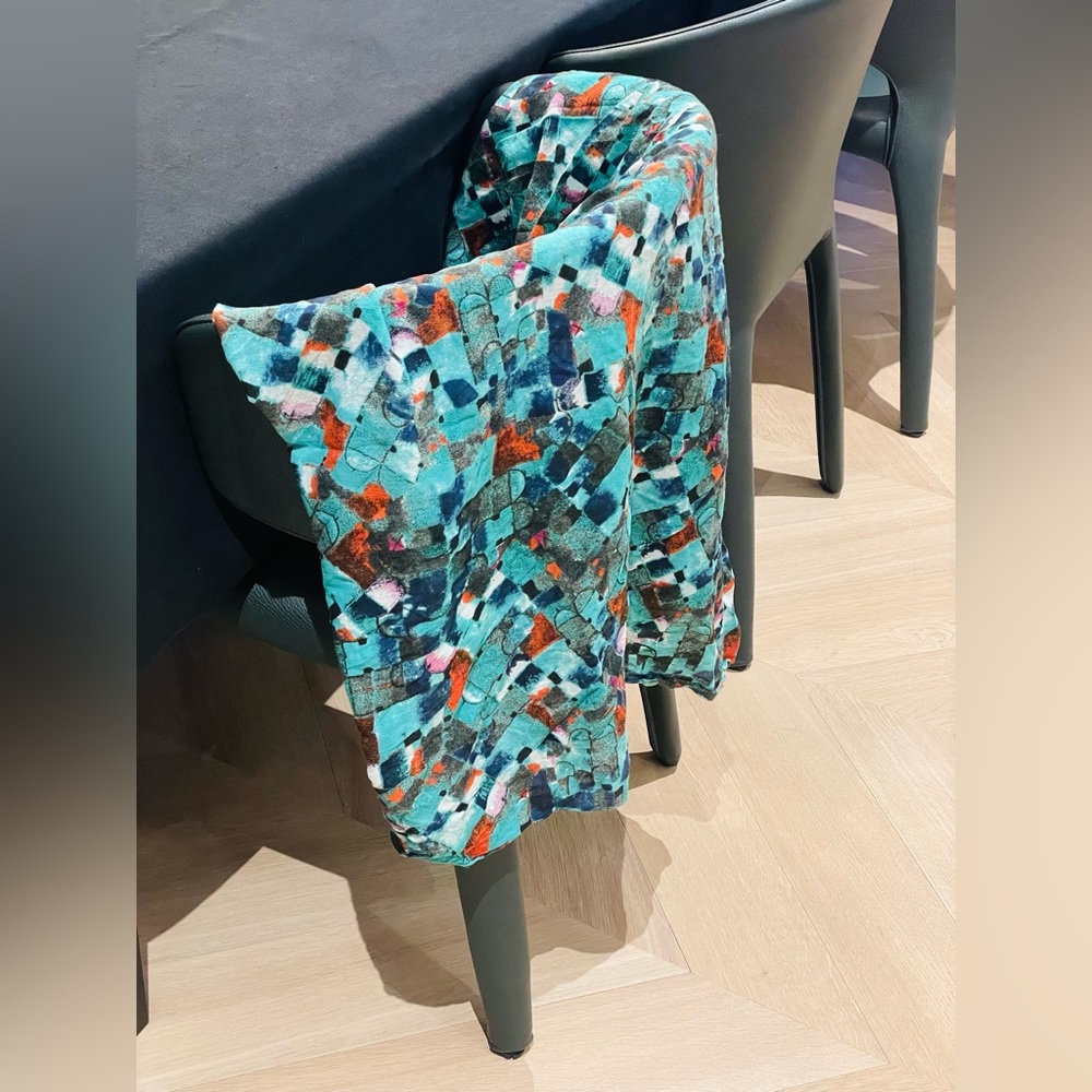 Stunning cotton turquoise infinity scarf!
